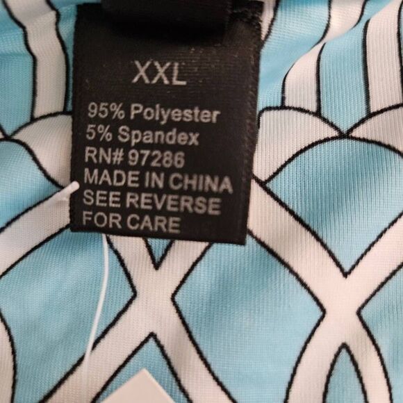 MT Collection dress, light blue and white midi sleeveless.  Size XXL. NWT.   # 8 - Picture 5 of 6